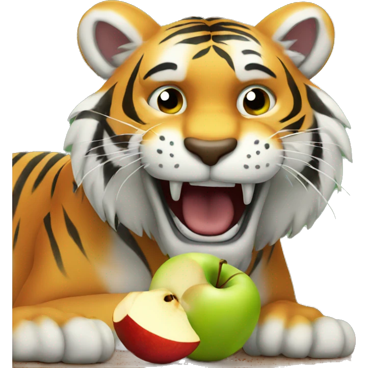 tiger eating apple emoji
