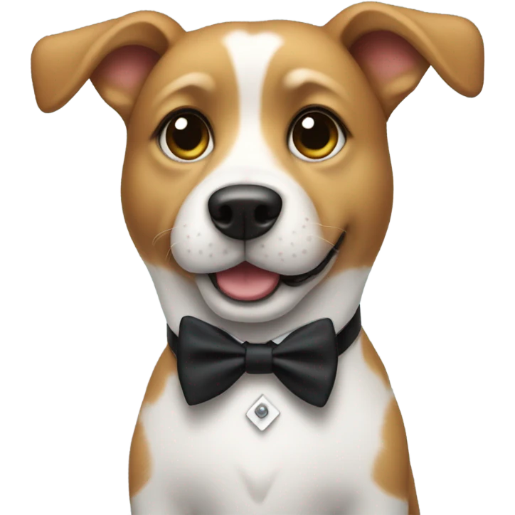 Dog wearing tuxedo emoji