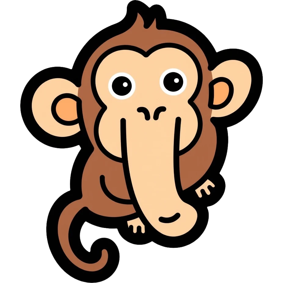 proboscis monkey with its distinctive large nose emoji