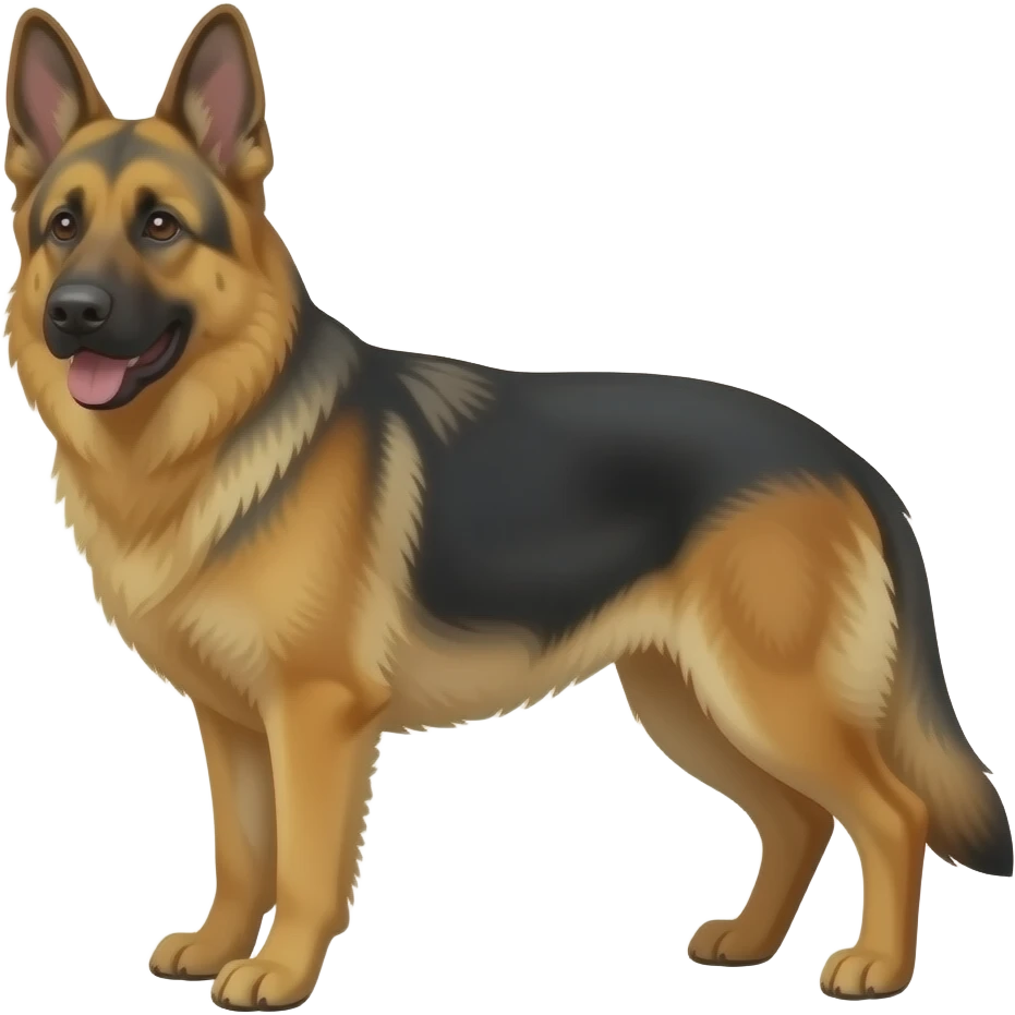 black golden retriever next to golden retriever  next to German Shepard emoji