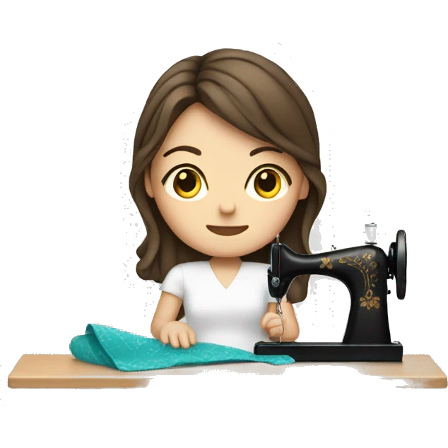White girl sewing  emoji
