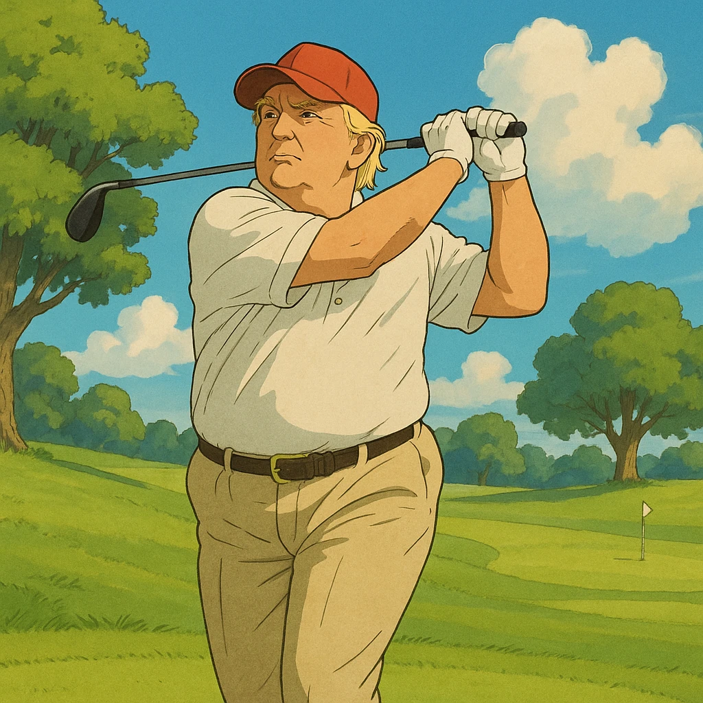Donald Trump playing golf emoji