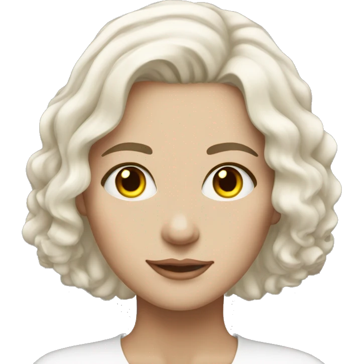 White woman- hazel eyes - white medium length hair emoji