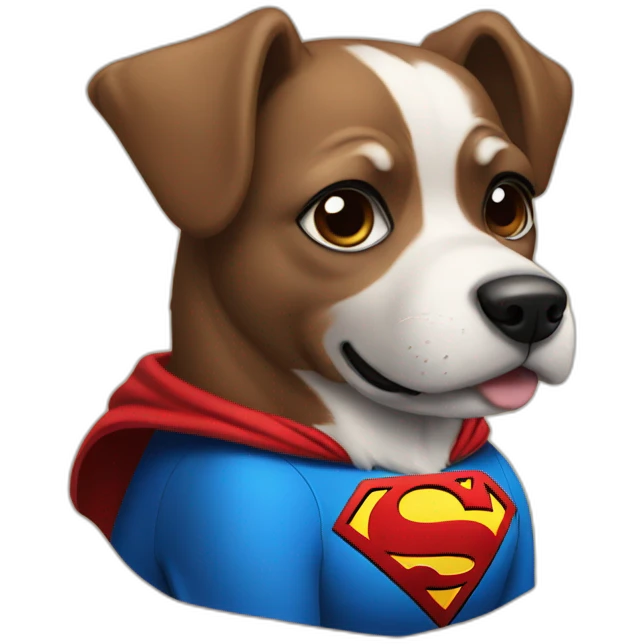 A dog in superman dress emoji