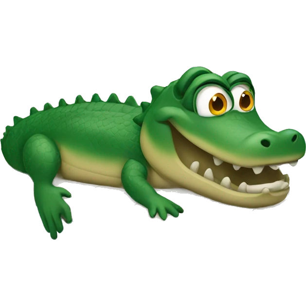 Gator swimming in a pool emoji