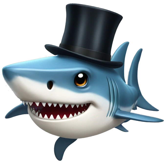 shark with tophat emoji