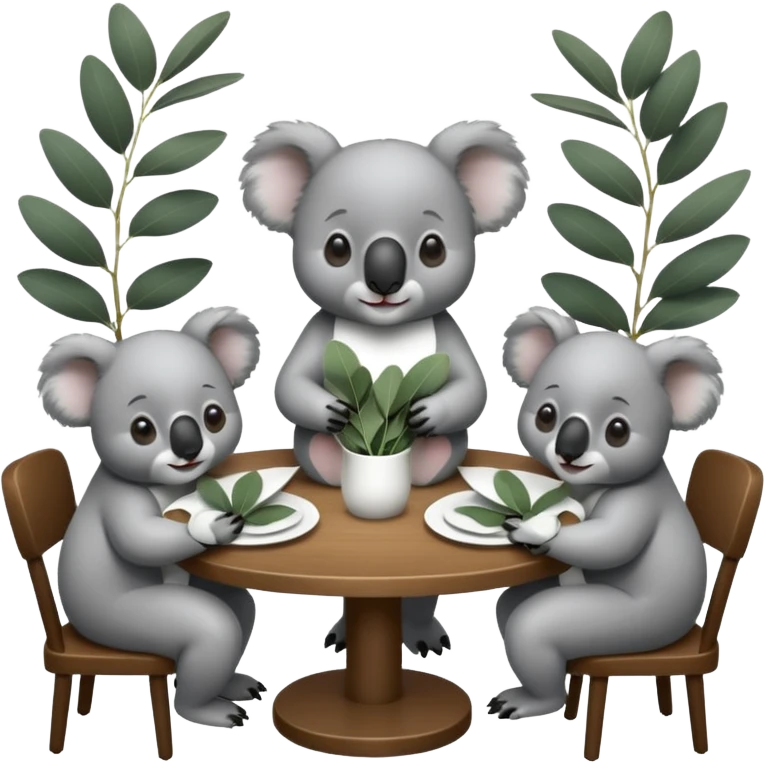 4 koalas à table emoji