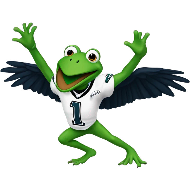 Philadelphia Eagle with Kermit the frog in its talons emoji