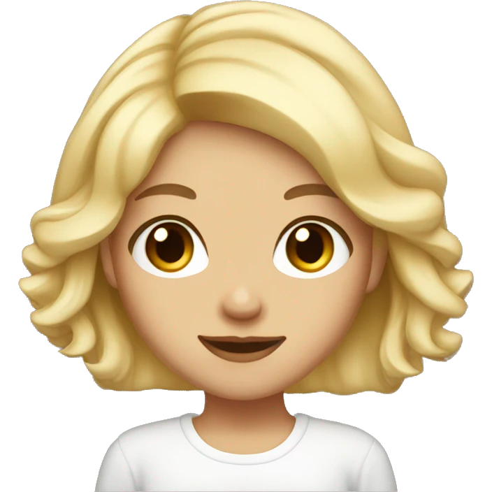 blonde girl with brown eyes, young emoji