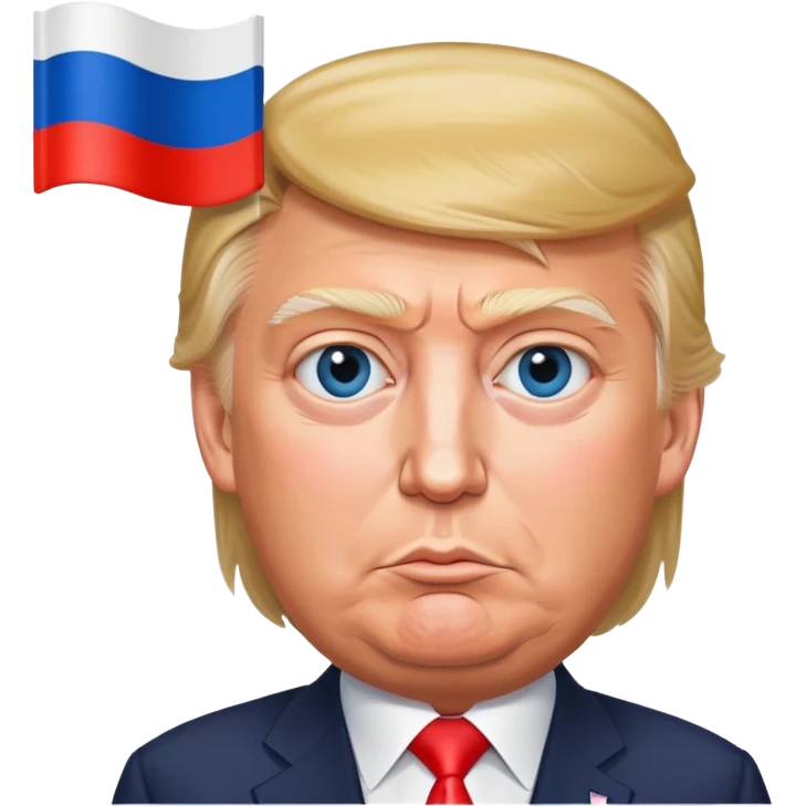 Donald Trump with Russian flag on face emoji