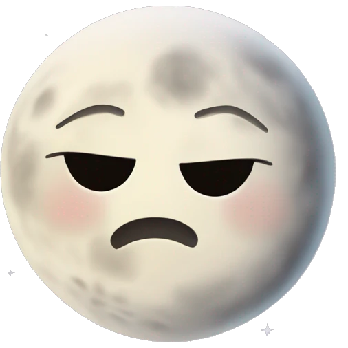 Moon astrology symbol with cute face emoji