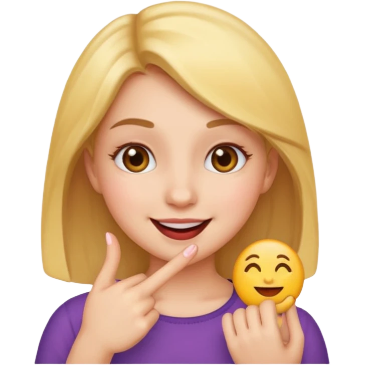 Finger to lip girl emoji emoji