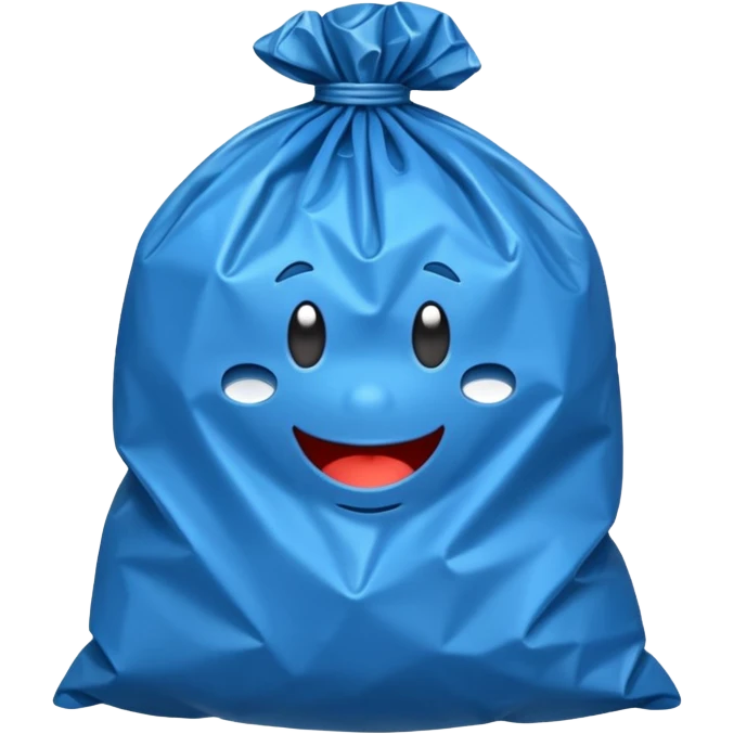 blue garbage bag emoji