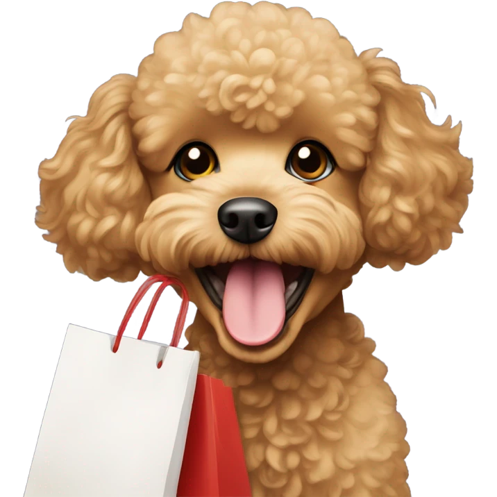 Golden toy poodle shopping emoji