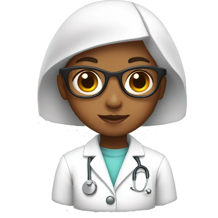 girl in labcoat with box emoji