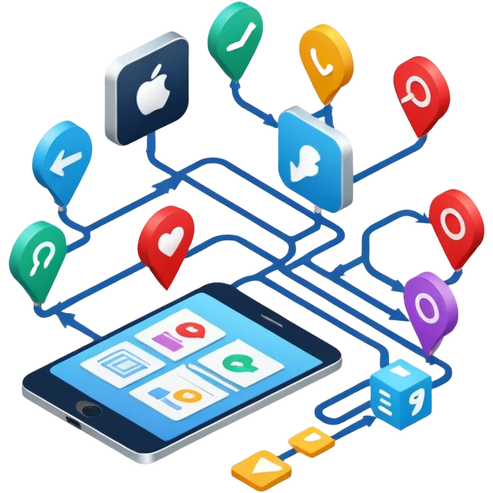 isometric image of workflow process creation emoji