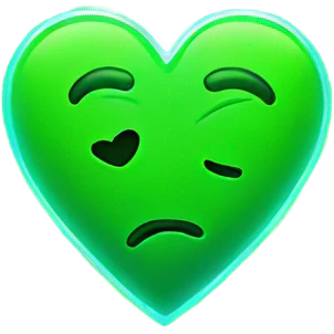 neon green heart emoji