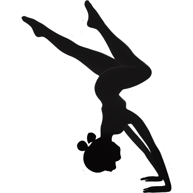 Girl with a bun doing a handstand silouette emoji