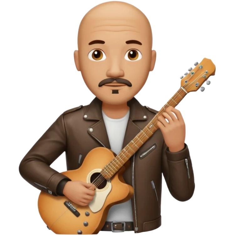 guitar player bald short mustache and goatee emoji