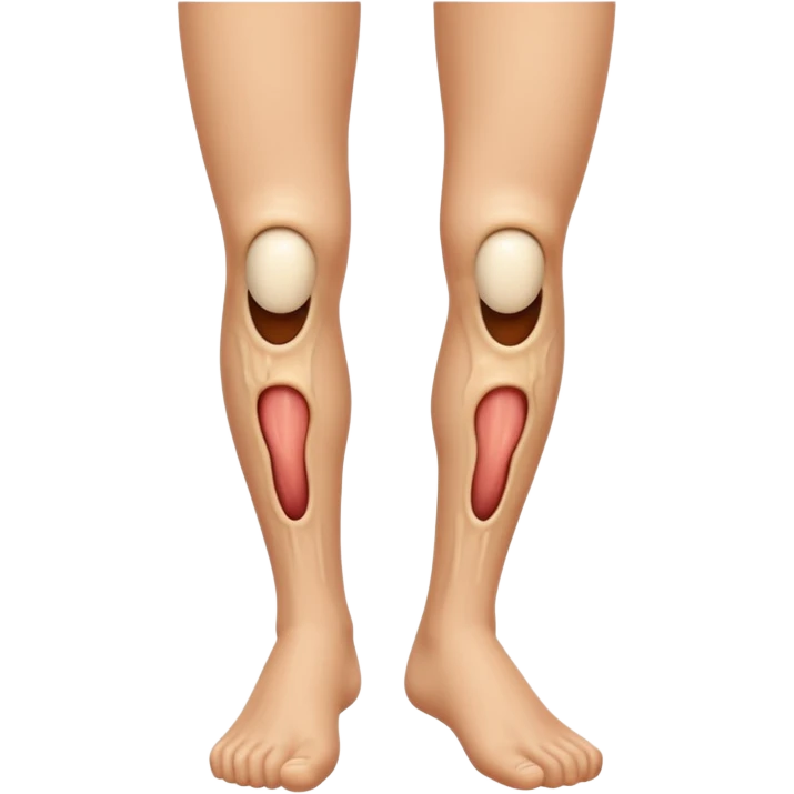 A human leg with a face on it emoji
