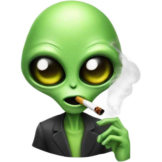 Alien smoking emoji