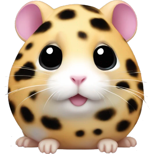Rainbow hamster blob with black leopard print emoji