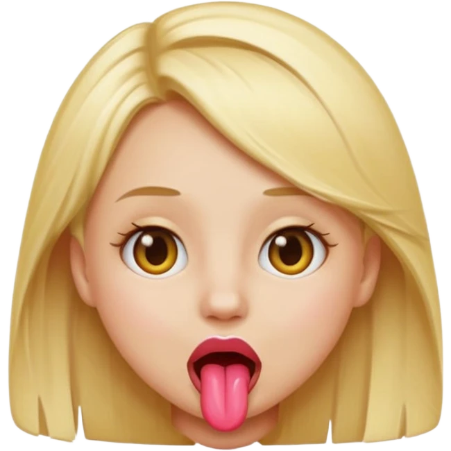blonde hair girl emoji with toung sticking out emoji