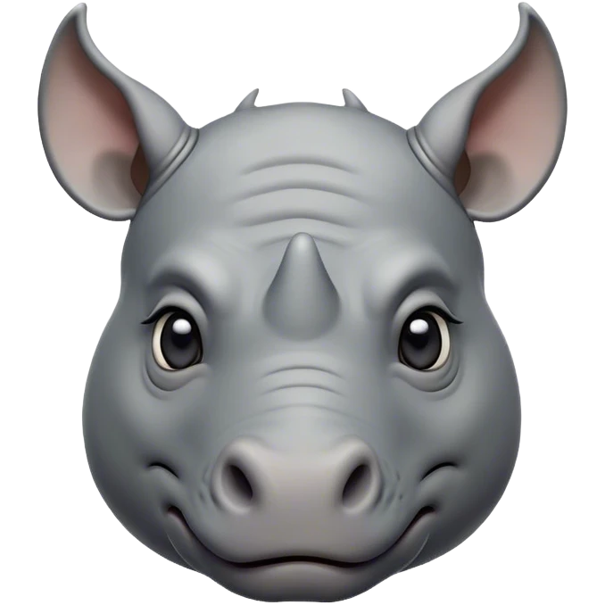 Cinematic Noble Rhinoceros Portrait Emoji, Poised and regal, with a massive, powerful build and a thick, armored hide of slate gray, deep-set soulful piercing eyes, Simplified yet sharp and sophisticated features, highly detailed, glowing with a soft, dignified glow, high shine, intelligent and formidable, stylized with an air of ancient might, focused and attentive, soft glowing outline, capturing the essence of a watchful and commanding behemoth, so majestic it feels as though it could charge out of the screen with effortless authority! emoji