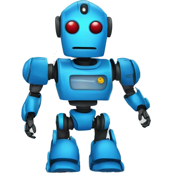 robot con camisa polo azul saludandp emoji