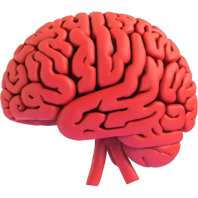 a red brain emoji