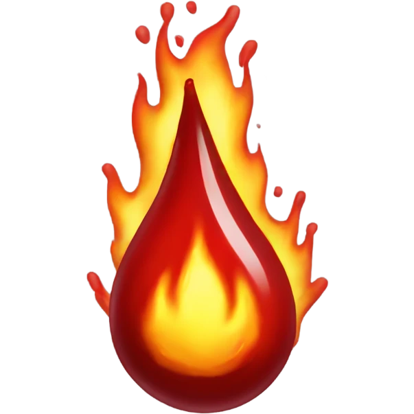 Blood drop on fire emoji