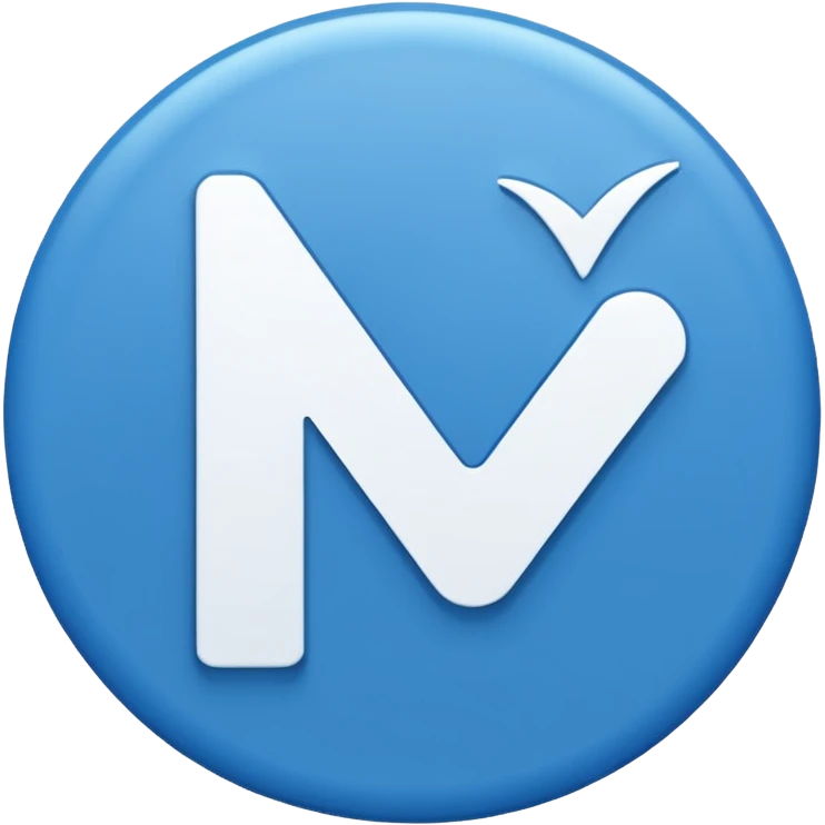 Circulo azul con una ✓ en el medio de color blanco  emoji