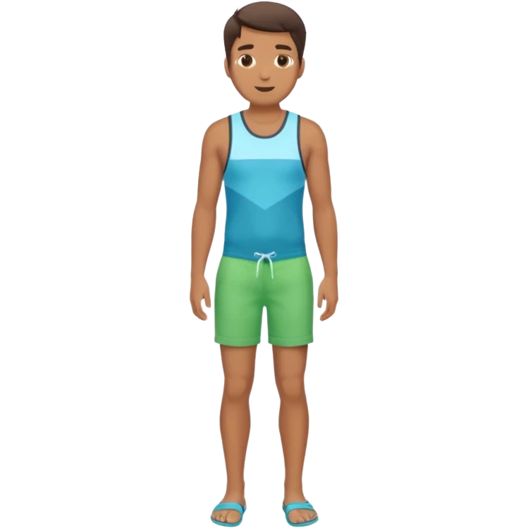 a man in Bermuda shorts as a swimsuit full body emoji