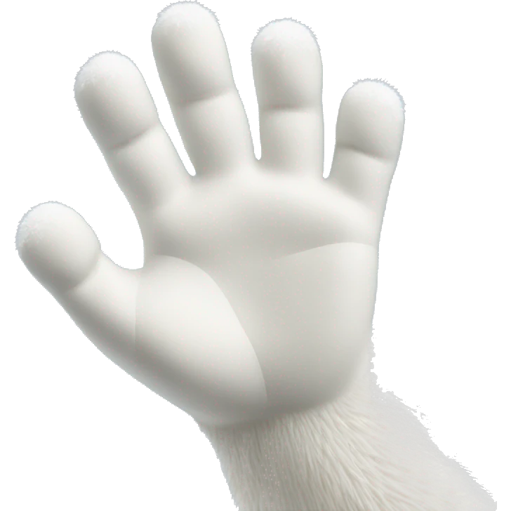 Polar bear's hand waving goodbye emoji