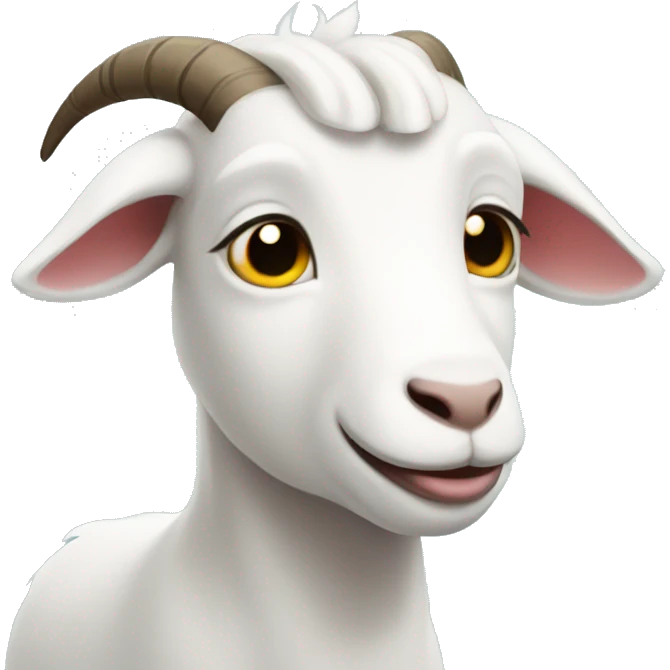 Really really cute little white goat emoji