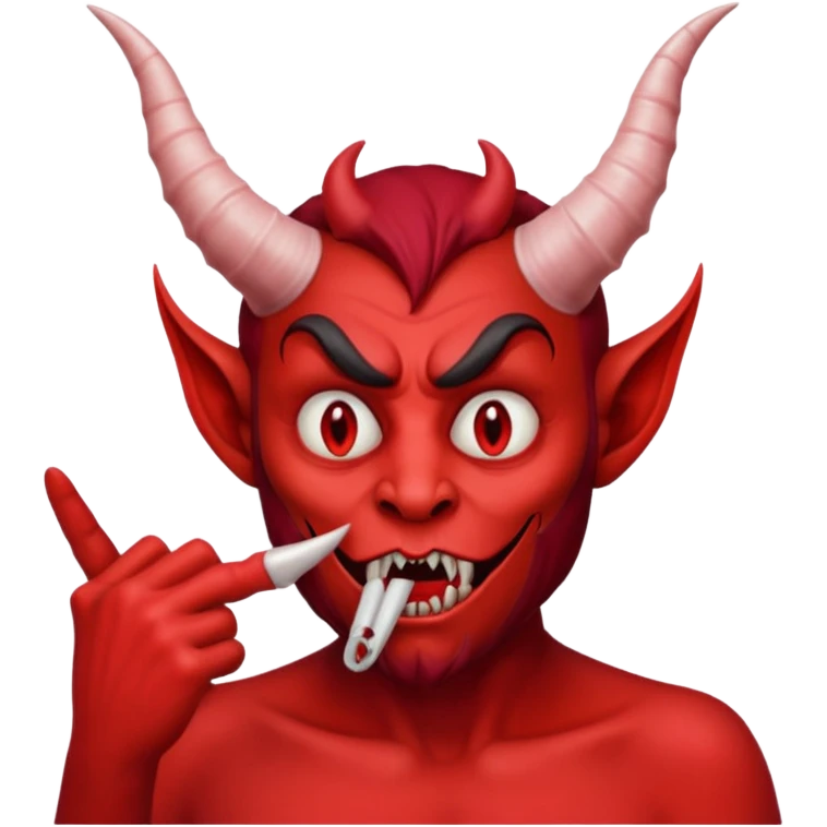 Creppy devil and shushing someone  🤫 like there figer over there mouth  emoji