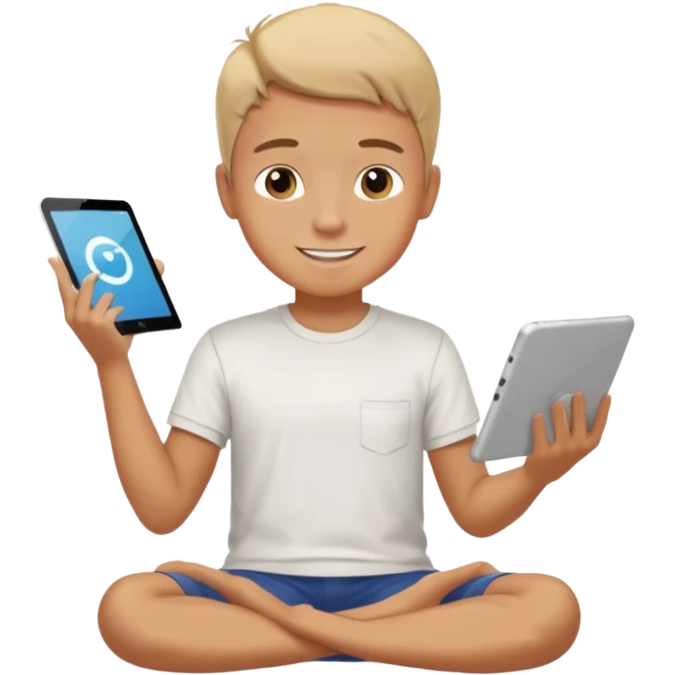 Boy sit like a boss, talk tap2 screen and share.. Tqvm emoji