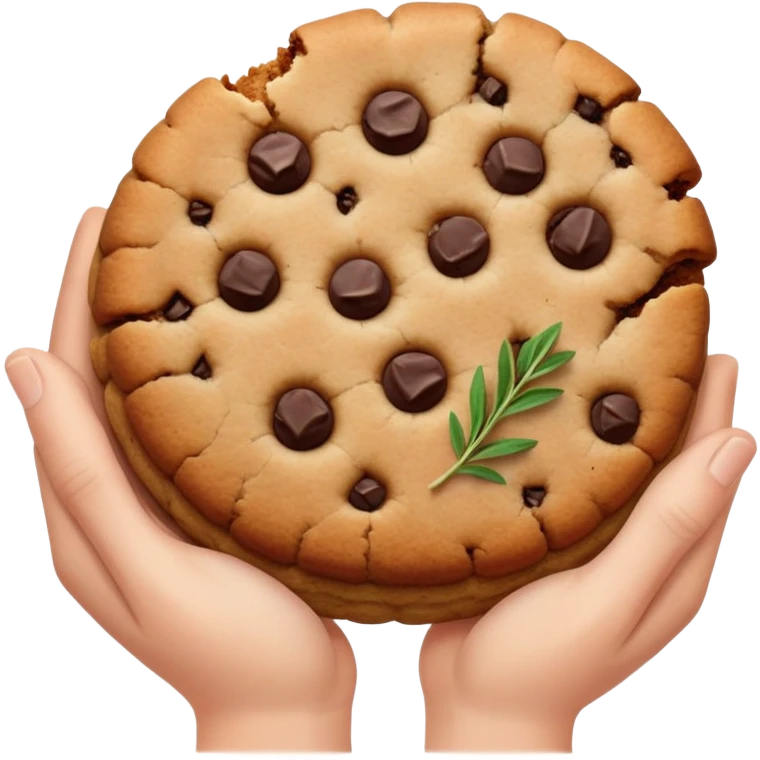 Мясная печенька с травой в ручках emoji