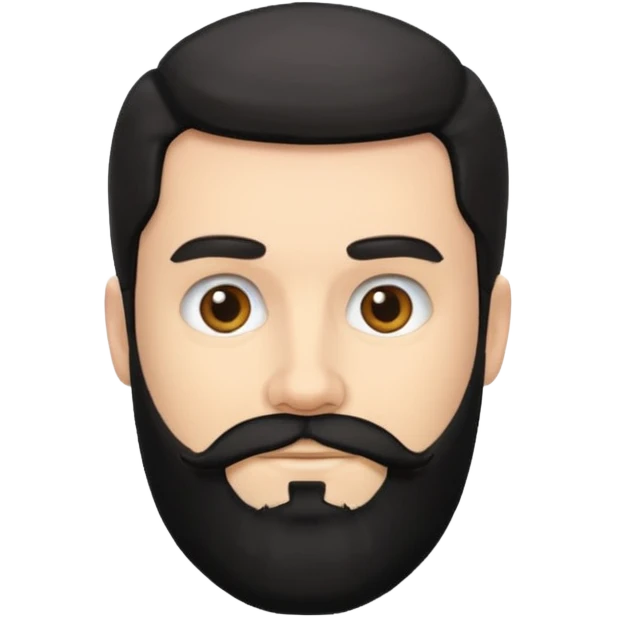 Hombre blanco con barba negra emoji