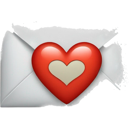 email with a heart in center emoji