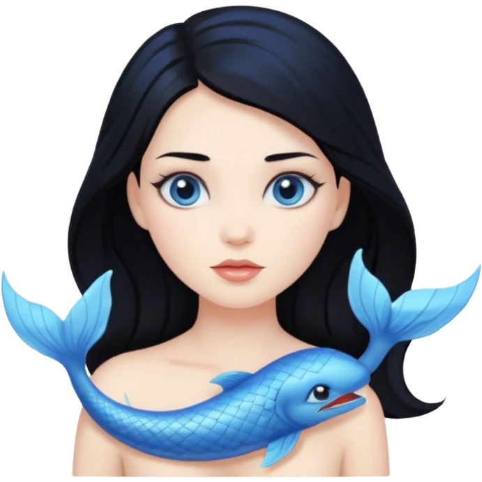 mythological siren black hair emoji