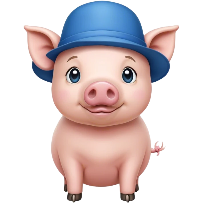 cerdito con sobrero azul en modo dramático emoji