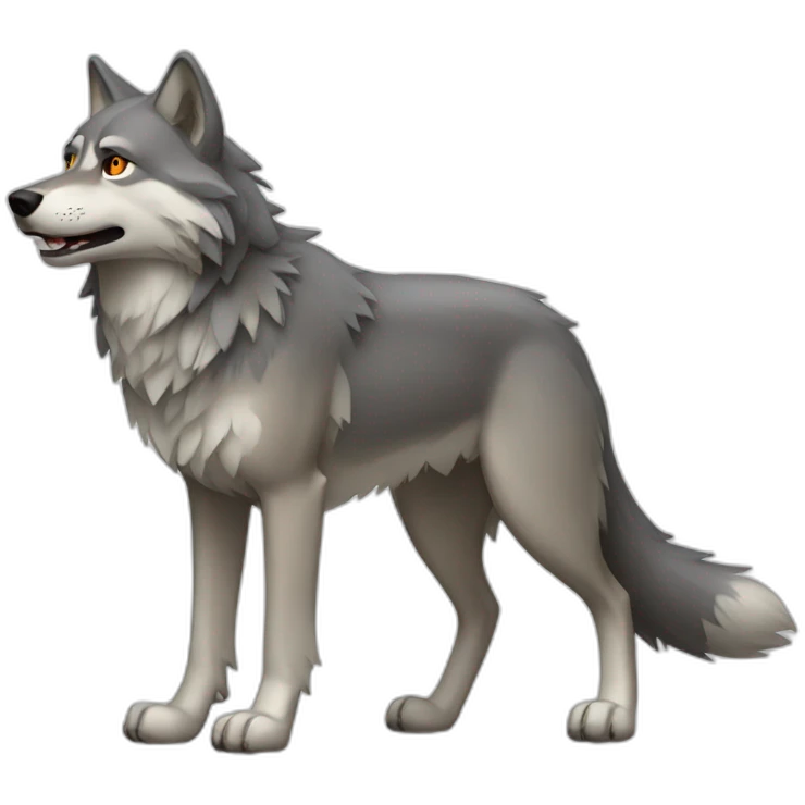 wolf full body animal emoji