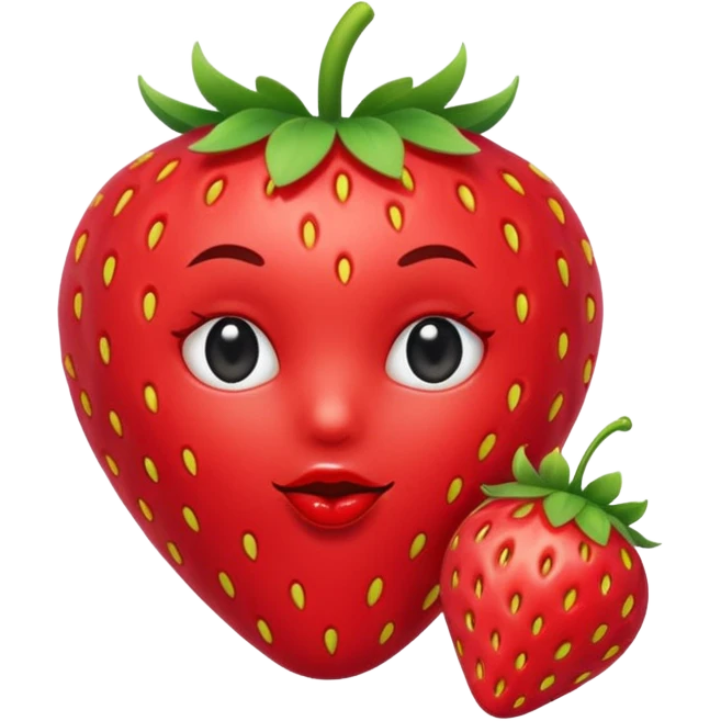 strawberry 🍓 and red kiss 💋 fashioned stylish little emoji for “slay” reaction emoji