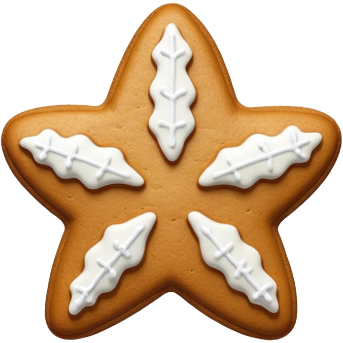 gingerbread cookie in star with 5  shape emoji
