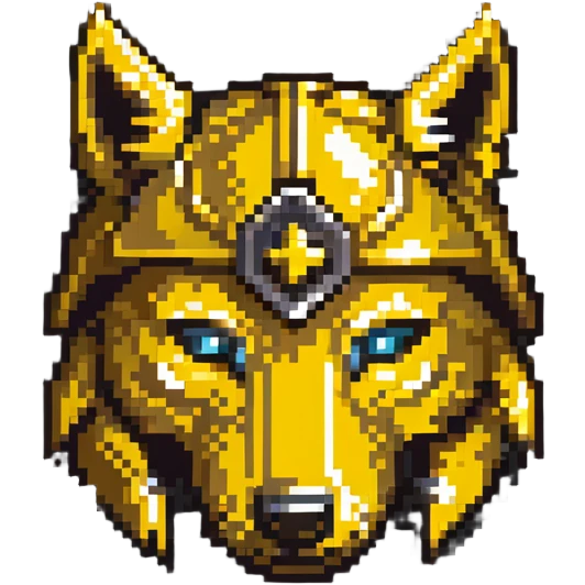 Red Rising golden helmet with wolf symbol emoji