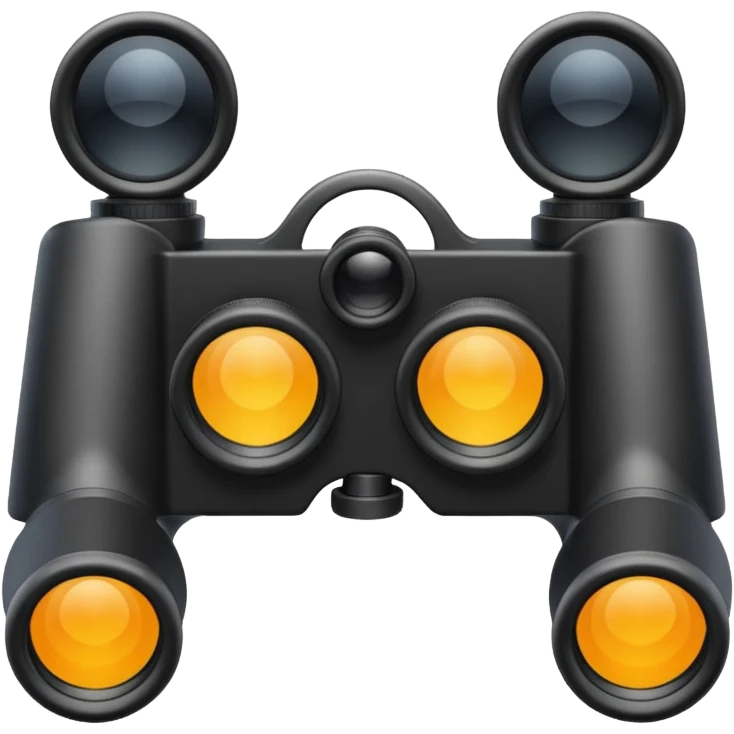 black binoculars with large lenses make lenses point out straight emoji