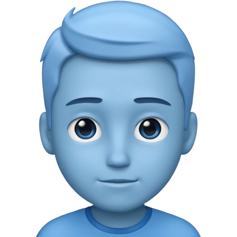 blue emoji of a confident sigma boy character with a cool expression, modern emoji style emoji