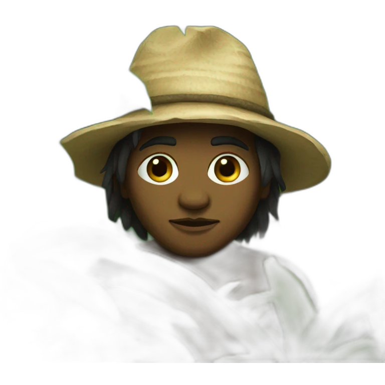 Aborigine hiding in the green bushes emoji