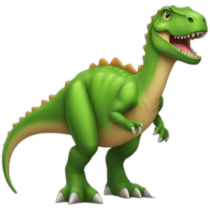 Dinosaur with an iPhone emoji
